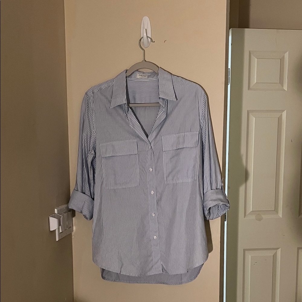 Babaton Blue and White Striped Shirt